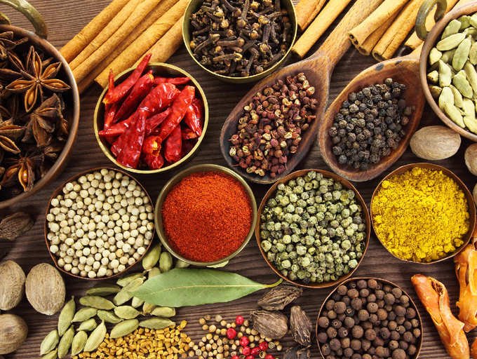 Indian spices in bowls
